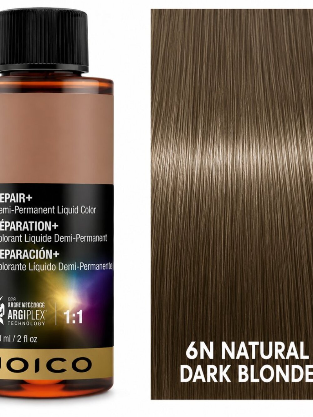 Joico LumiShine Demi-Permanent Liquid Color 6N Natural Dark Blonde – 2 oz